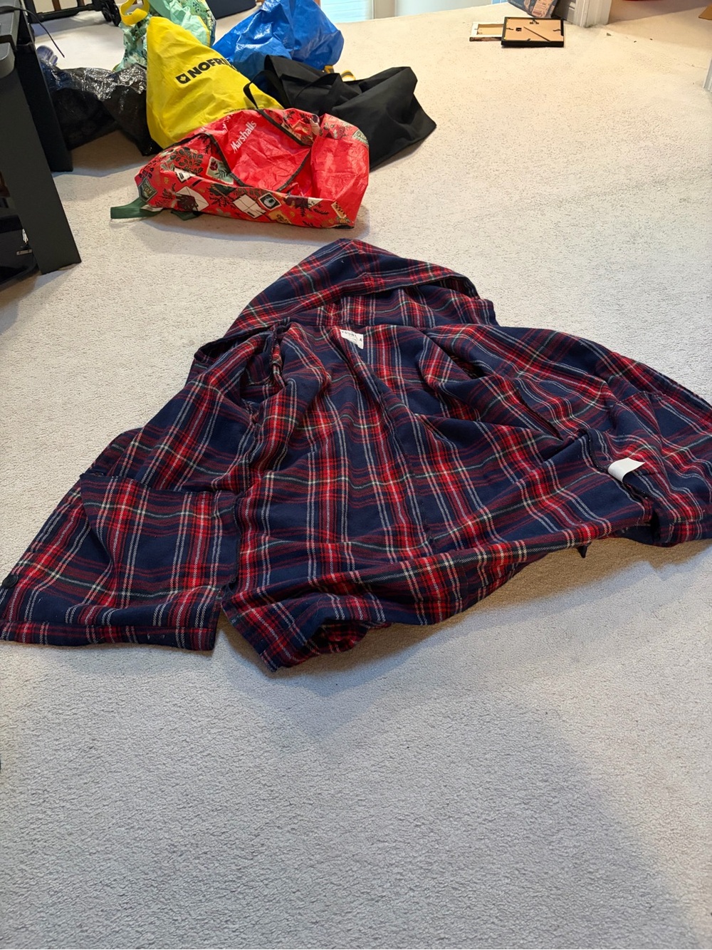 YoungLA Plaid Flannel Shirt Navy Red XL